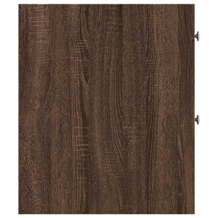 Armoire de salle de bain étroite avec roulettes chêne marron - 5