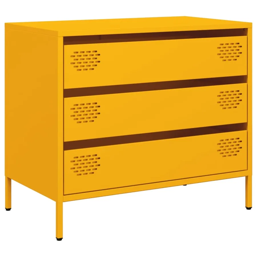 Buffet jaune moutarde 68x39x58,5 cm acier laminé à froid - 2