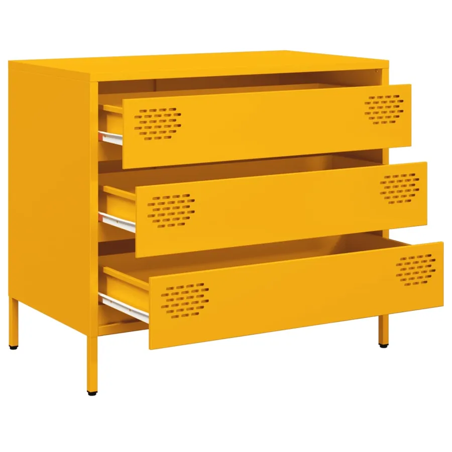 Buffet jaune moutarde 68x39x58,5 cm acier laminé à froid - 4