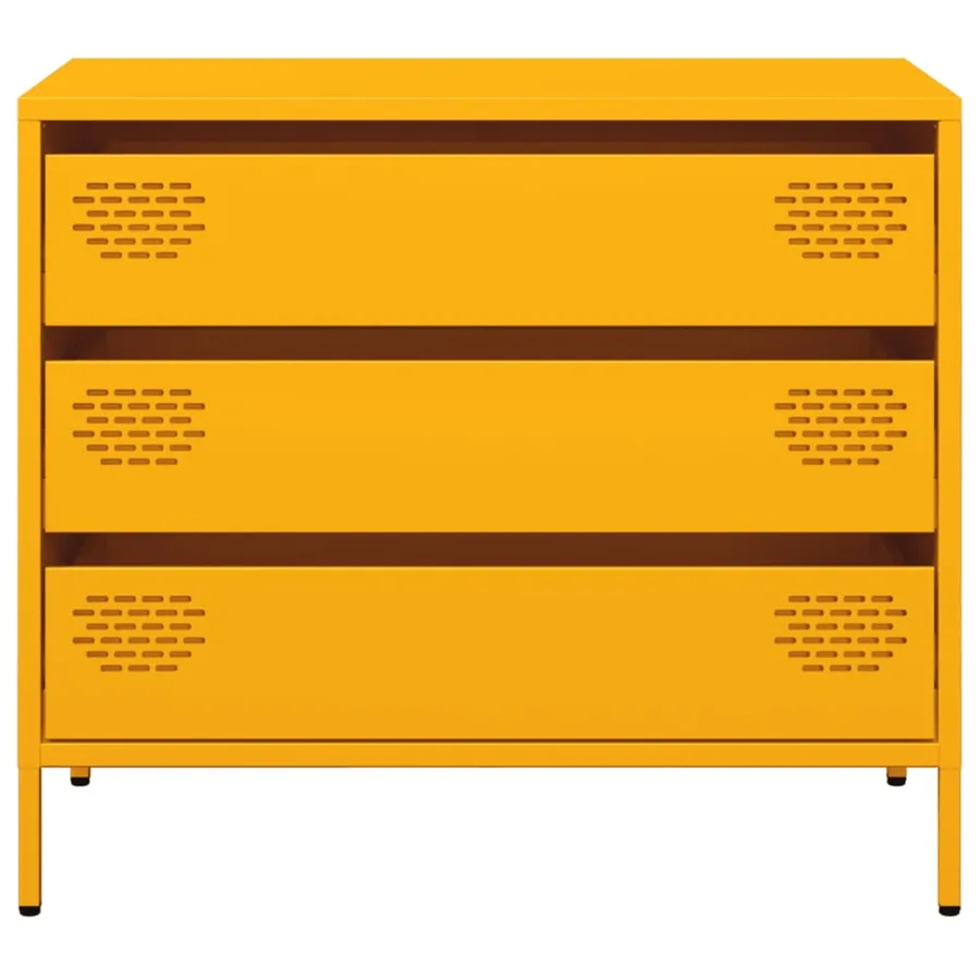 Buffet jaune moutarde 68x39x58,5 cm acier laminé à froid - 5