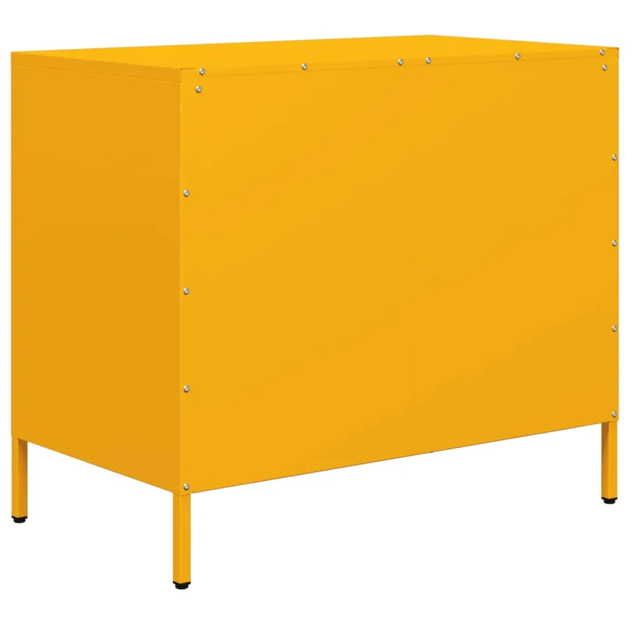 Buffet jaune moutarde 68x39x58,5 cm acier laminé à froid - 7