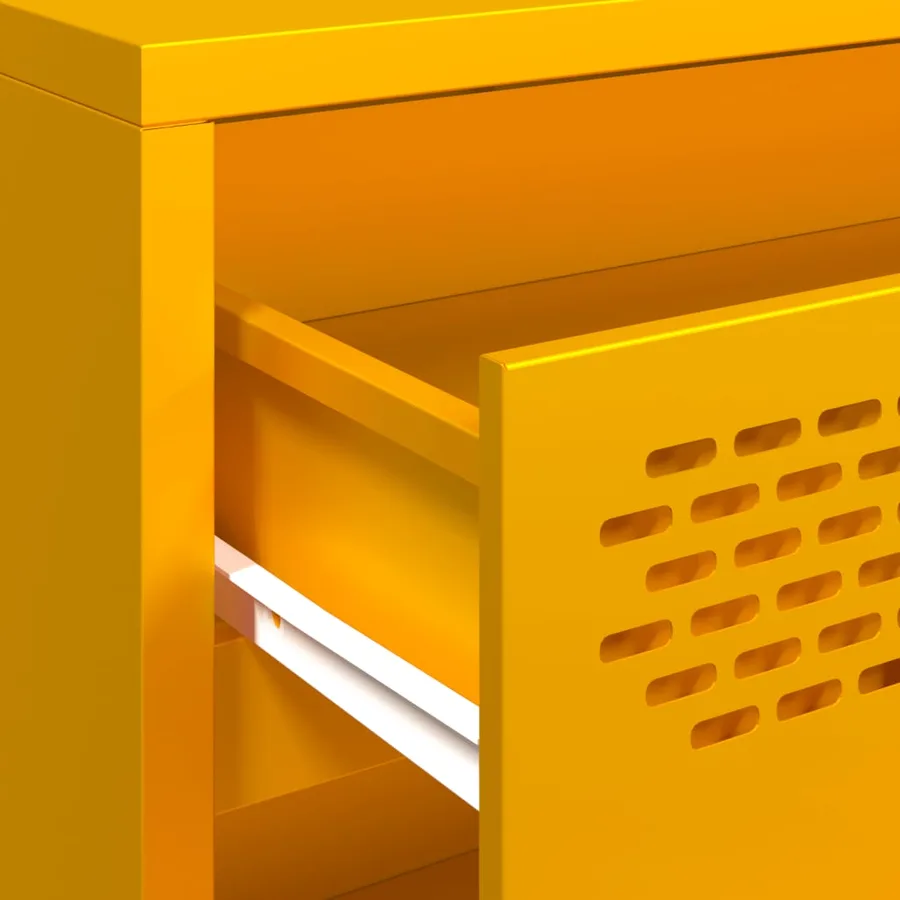 Buffet jaune moutarde 68x39x58,5 cm acier laminé à froid - 9