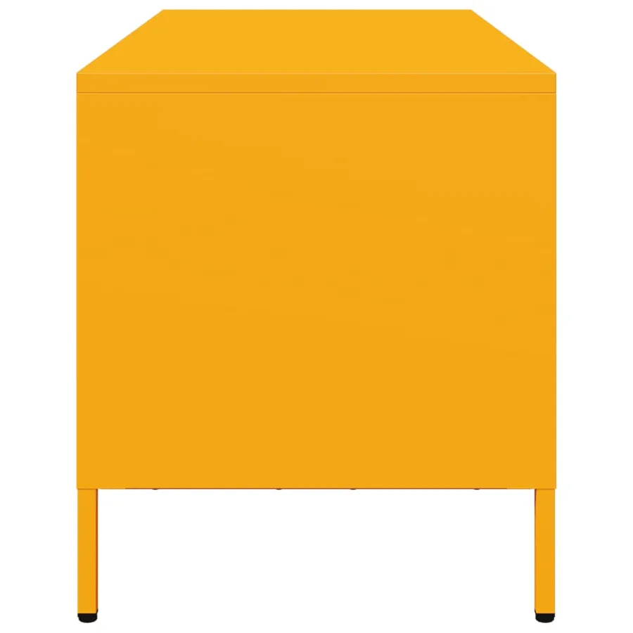 Meuble TV jaune moutarde 101,5x39x43,5 cm acier laminé à froid - 6