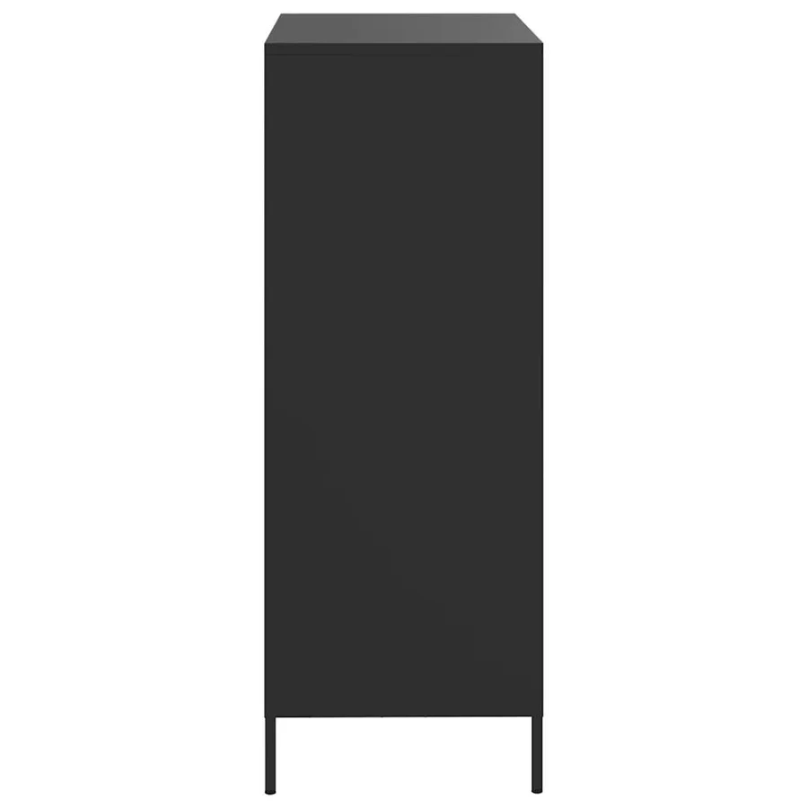 Buffet haut noir 68x39x101,5 cm acier - 6