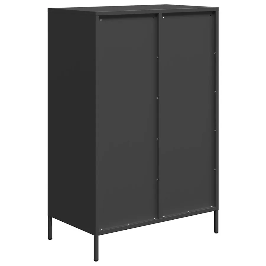 Buffet haut noir 68x39x101,5 cm acier - 7