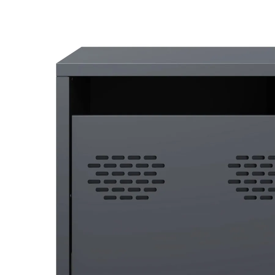 Meuble TV anthracite 135x39x43,5 cm acier laminé à froid - 10