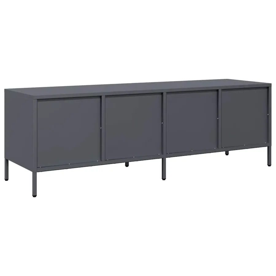 Meuble TV anthracite 135x39x43,5 cm acier laminé à froid - 7
