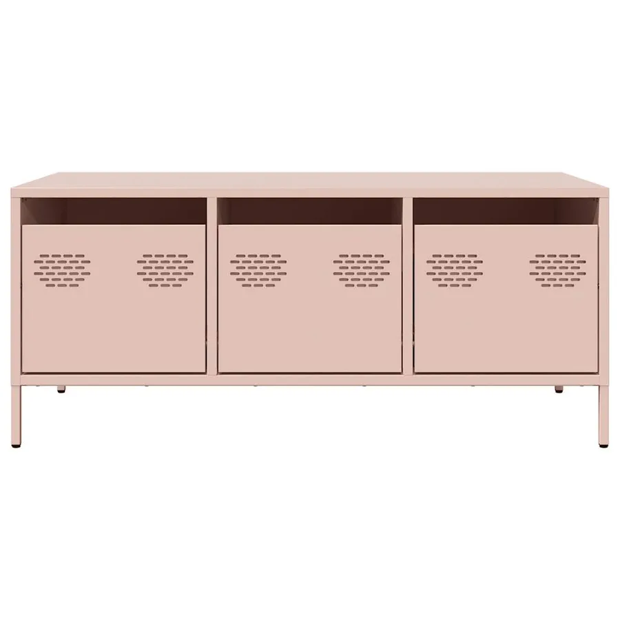 Table basse rose 101,5x50x43,5 cm acier laminé à froid - 4