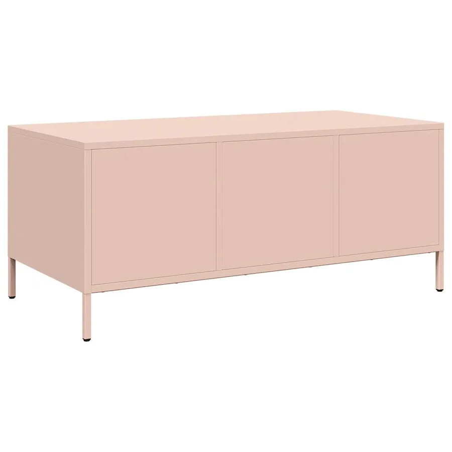 Table basse rose 101,5x50x43,5 cm acier laminé à froid - 7