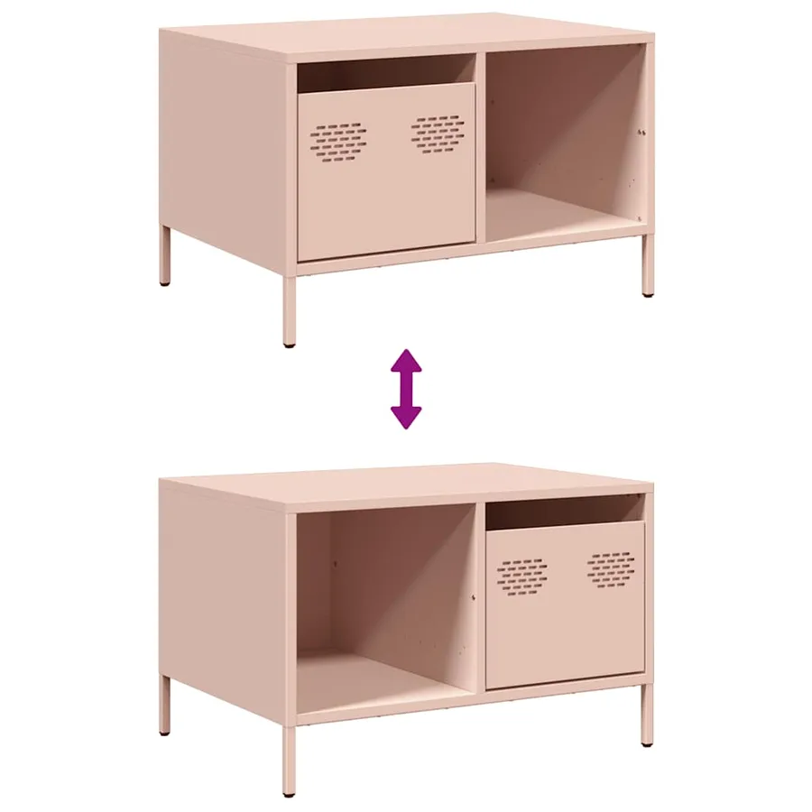 Table basse rose 68,5x50x43,5 cm acier laminé à froid - 10