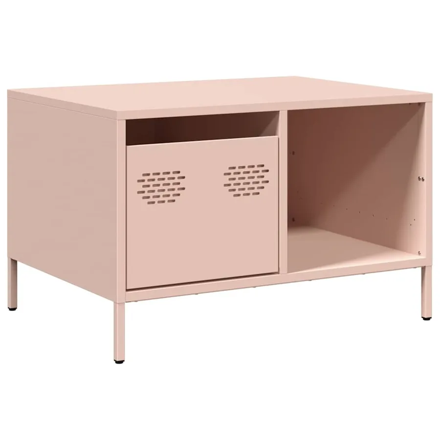 Table basse rose 68,5x50x43,5 cm acier laminé à froid - 2