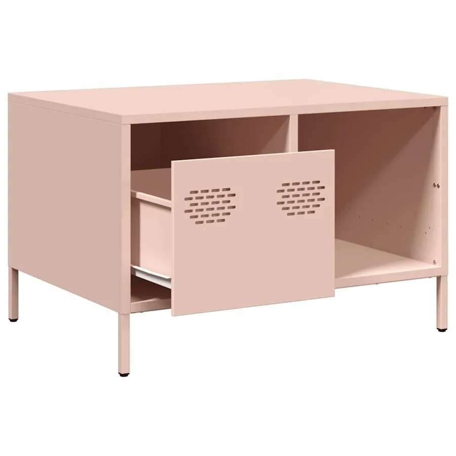 Table basse rose 68,5x50x43,5 cm acier laminé à froid - 5