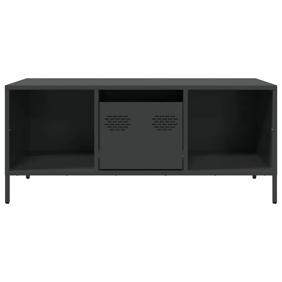 Table basse noir 101,5x50x43,5 cm acier laminé à froid - 4