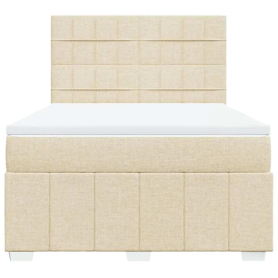 Sommier à lattes de lit avec matelas Crème 160x200 cm Tissu - 6