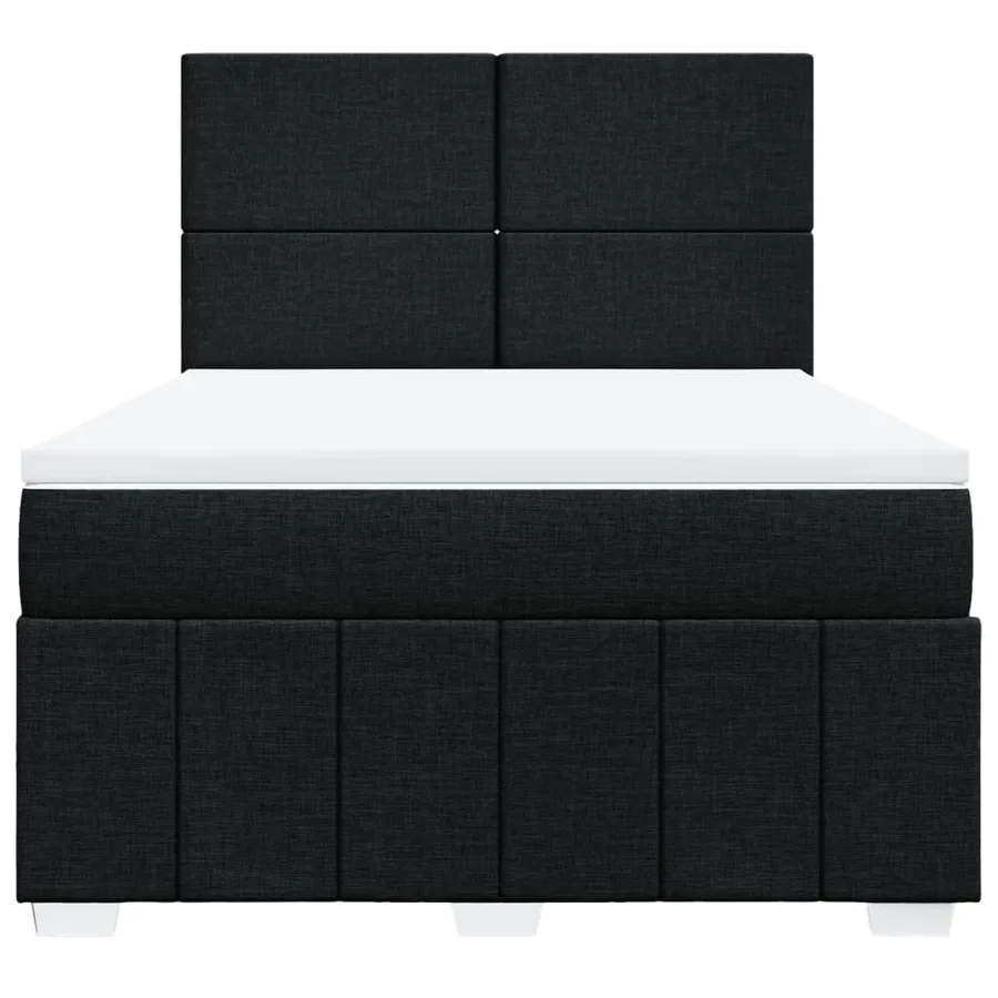 Sommier à lattes de lit avec matelas Noir 160x200 cm Tissu - 4