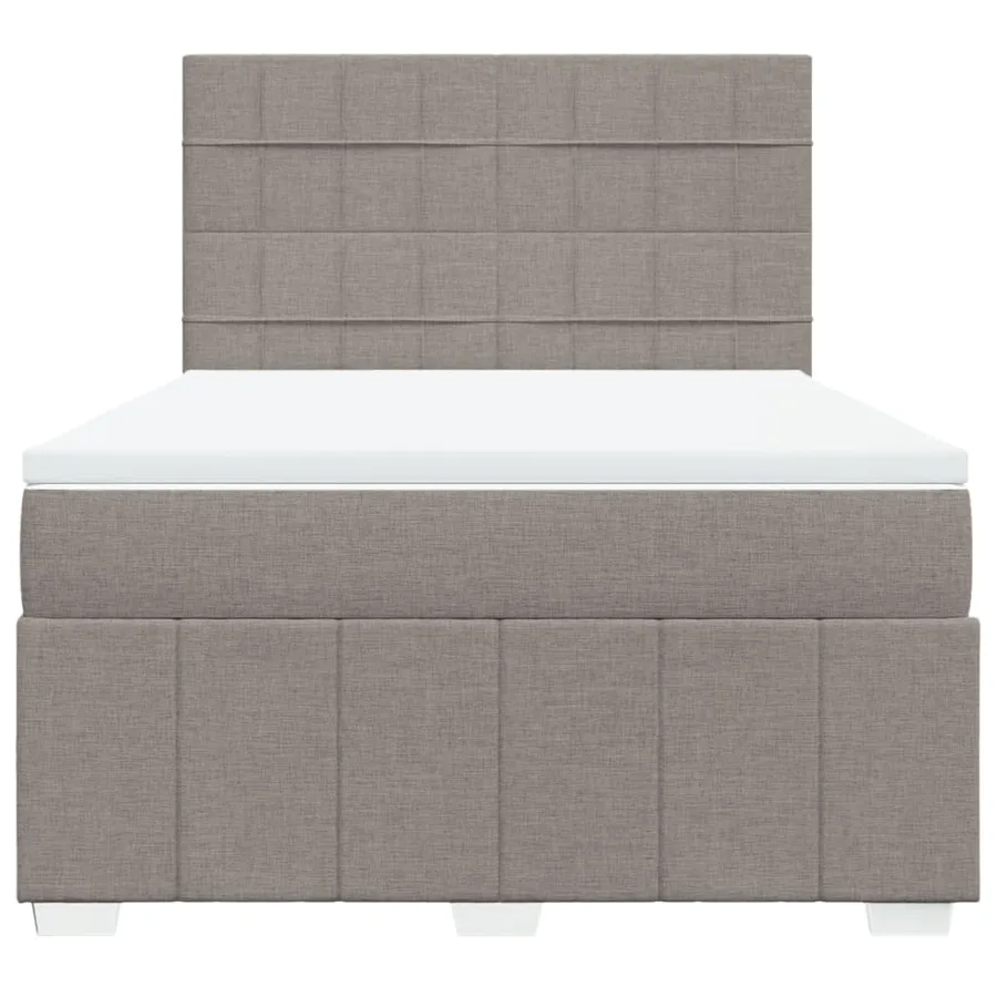 Sommier à lattes de lit avec matelas Taupe 160x200 cm Tissu - 4