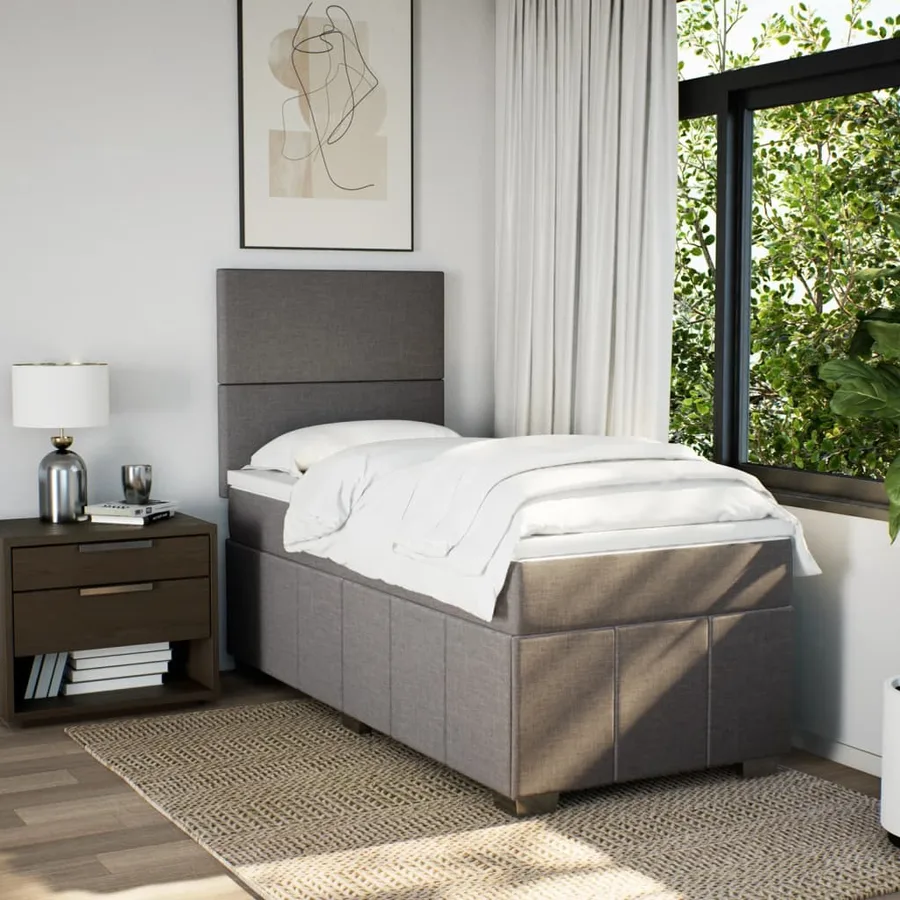 Sommier à lattes de lit avec matelas Taupe 80x200 cm Tissu - 3