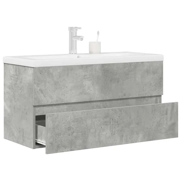 Ensemble de meubles de salle de bain 2 pcs gris béton