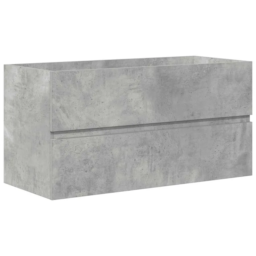 Ensemble de meubles de salle de bain 2 pcs gris béton - 5