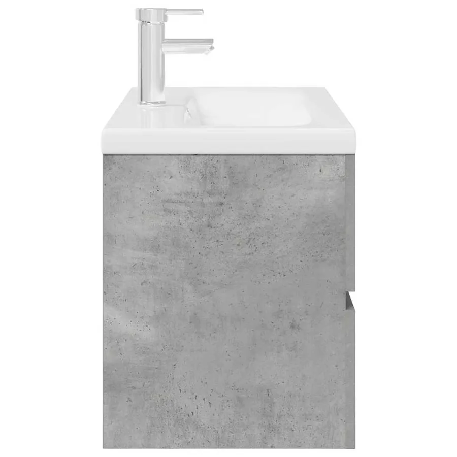 Ensemble de meubles de salle de bain 2 pcs gris béton - 7