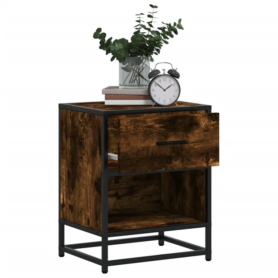Tables de chevet 2 pcs chêne fumé 40x31x50 cm bois ingénierie - 4