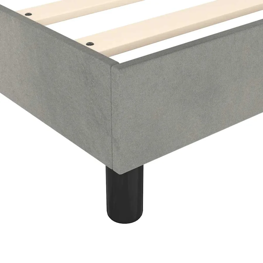 Sommier à lattes de lit et matelas Gris clair 200x200cm Velours - 7