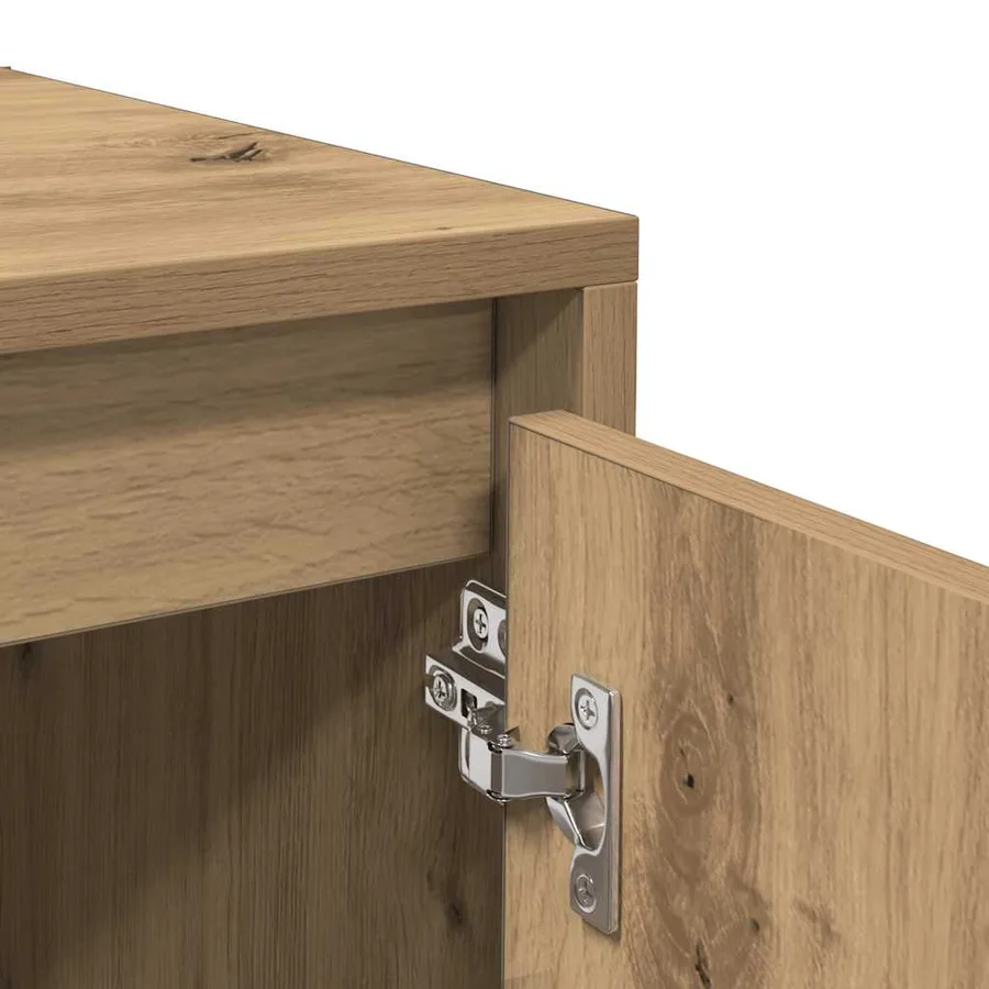 Buffet chêne artisanal 70x41x75 cm bois d'ingénierie - 8