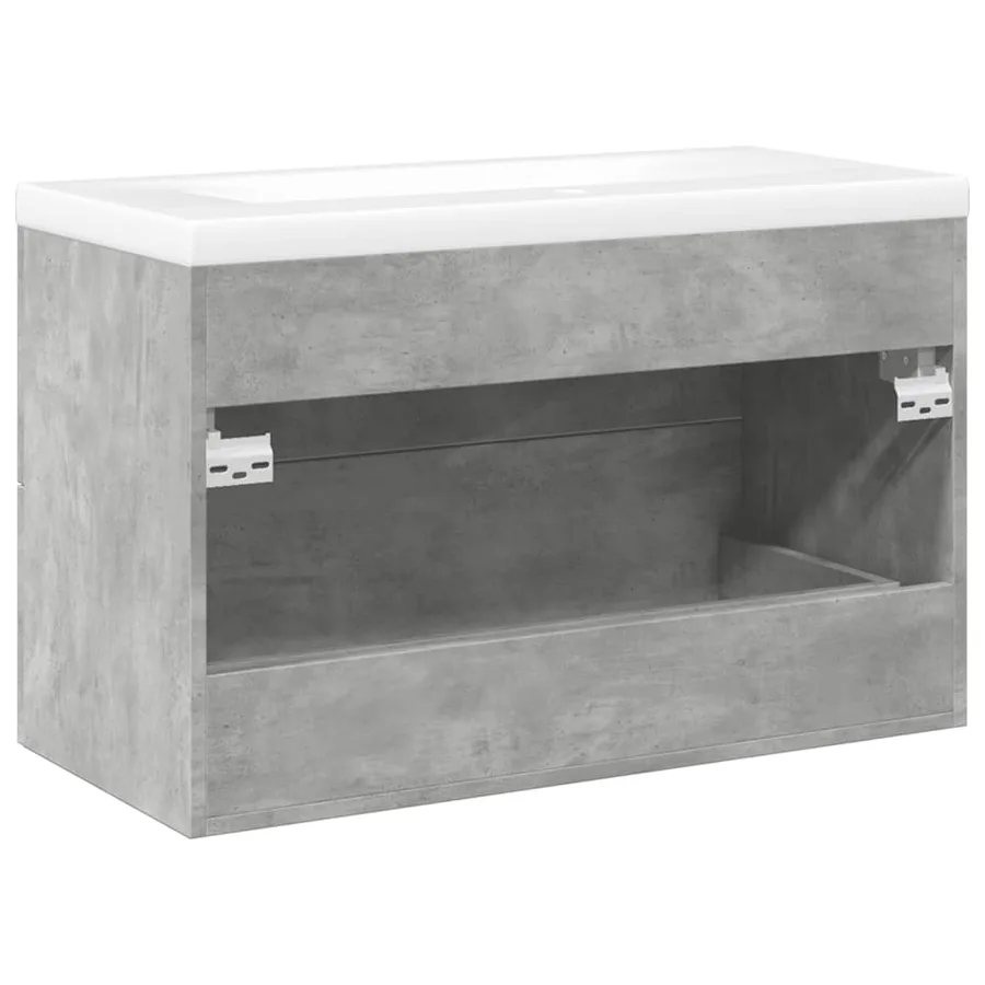 Ensemble de meubles de salle de bain 2 pcs gris béton - 6