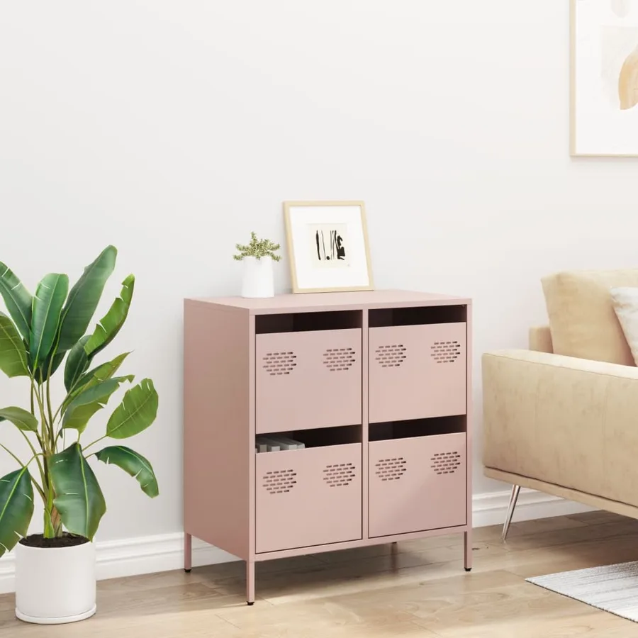 Buffet rose 68x39x73,5 cm acier laminé à froid - 3