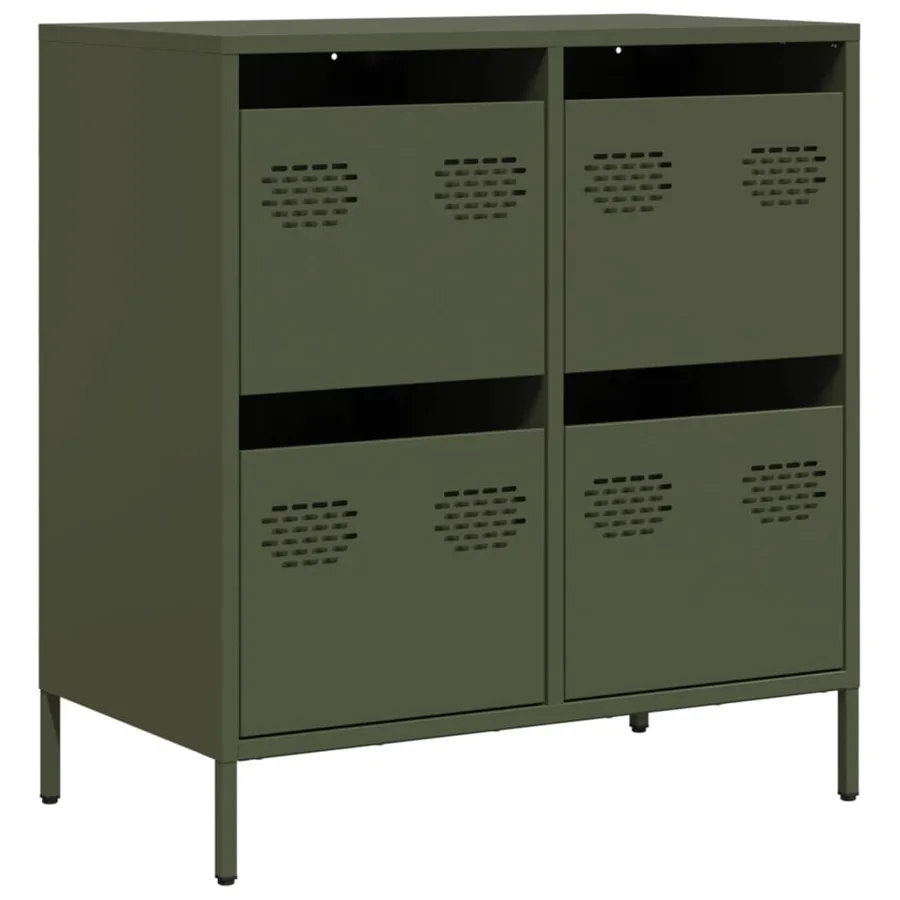 Buffet vert olive 68x39x73,5 cm acier laminé à froid - 2