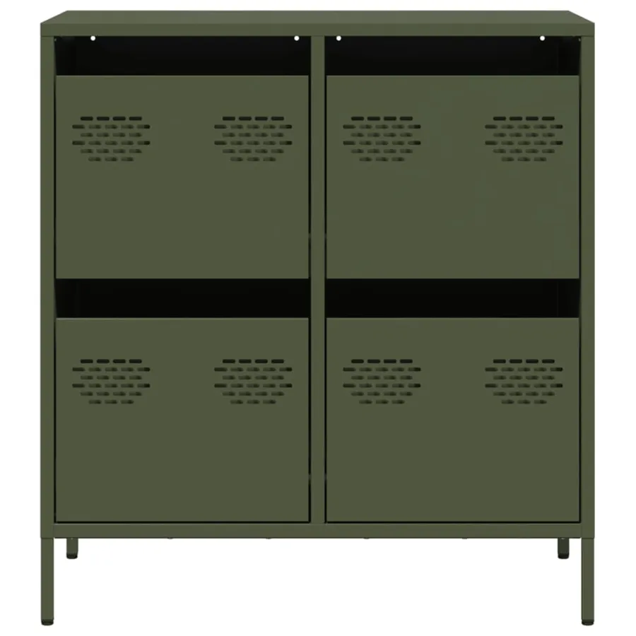 Buffet vert olive 68x39x73,5 cm acier laminé à froid - 5