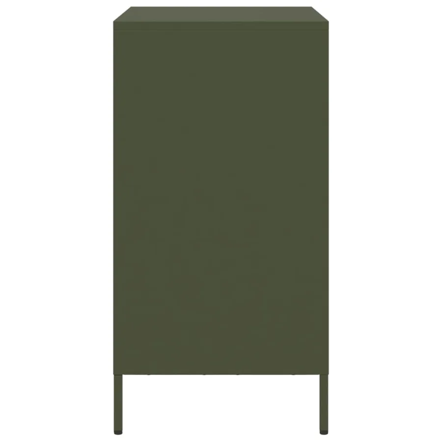 Buffet vert olive 68x39x73,5 cm acier laminé à froid - 6