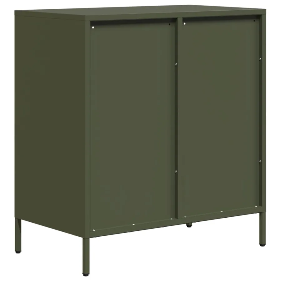Buffet vert olive 68x39x73,5 cm acier laminé à froid - 7
