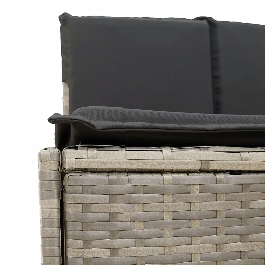 Bancs de spa avec coussins 2 pcs gris résine tressée - 7