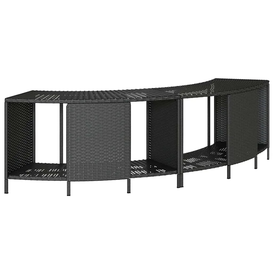 Étagères de rangement pour spa 2 pcs noir résine tressée - 2
