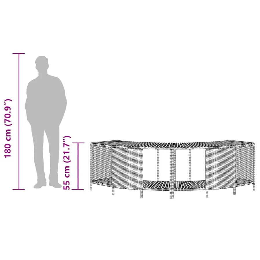 Étagères de rangement pour spa 2 pcs noir résine tressée - 9