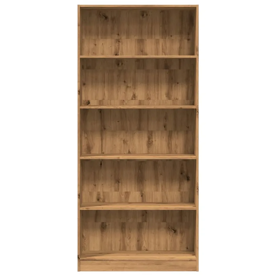 Bibliothèque chêne artisanal 80x24x176 cm bois d'ingénierie - 4