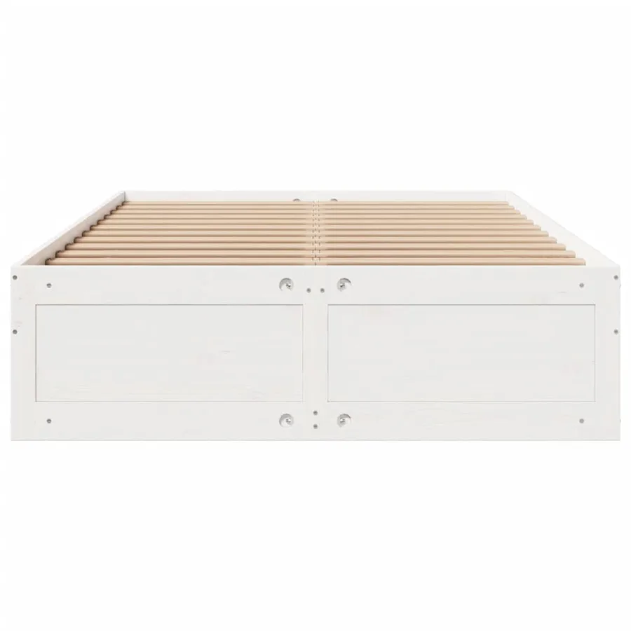 Cadre de lit sans matelas avec tiroirs blanc 140x200cm bois pin - 4