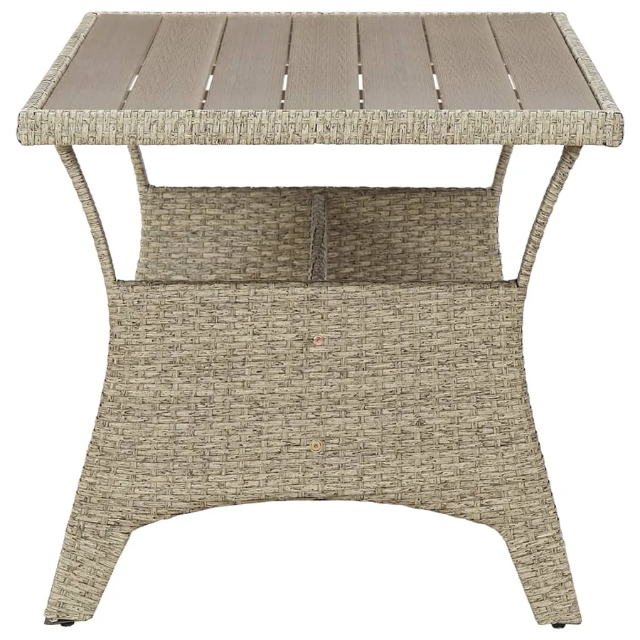 Table de jardin Gris 120x70x66 cm Résine tressée - 3