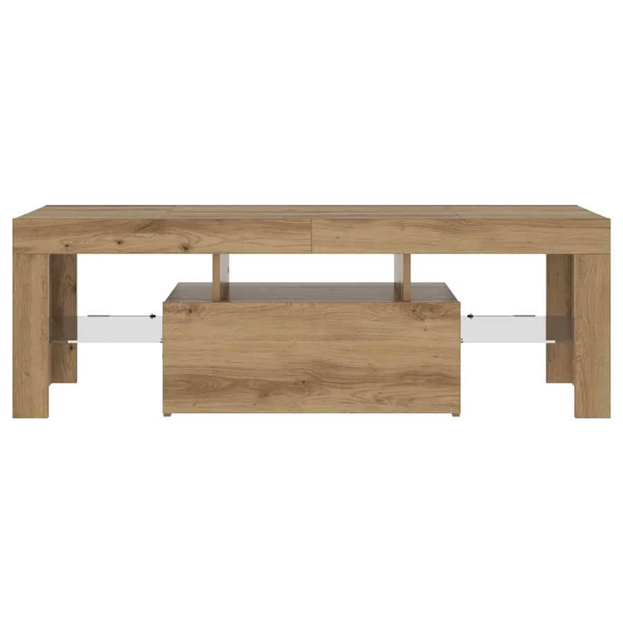 Meuble TV avec lumières LED chêne artisanal bois d'ingénierie - 6