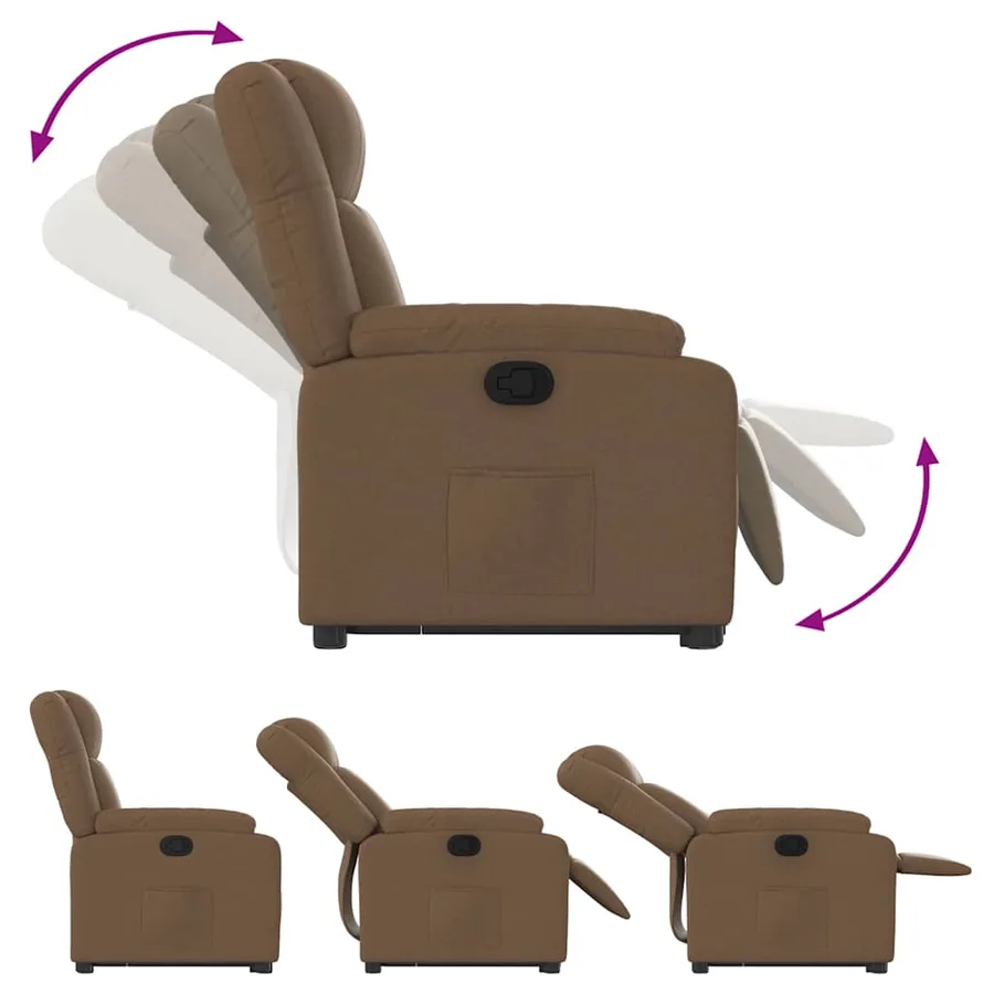Fauteuil inclinable Marron Tissu - 10