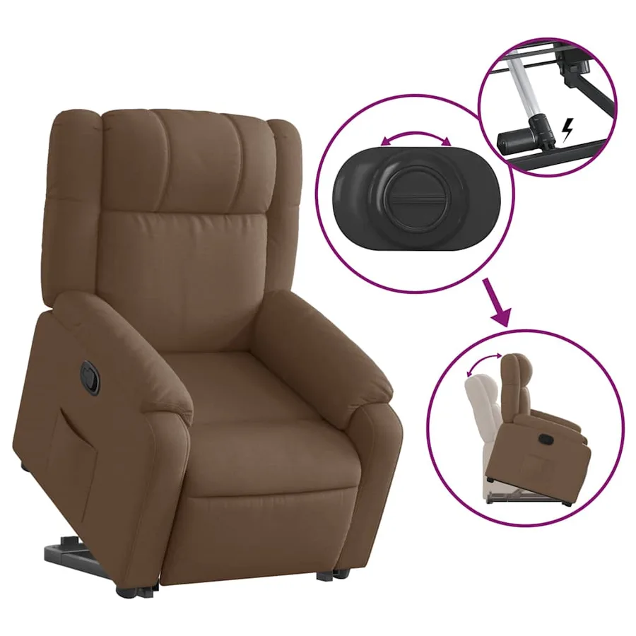Fauteuil inclinable Marron Tissu - 9