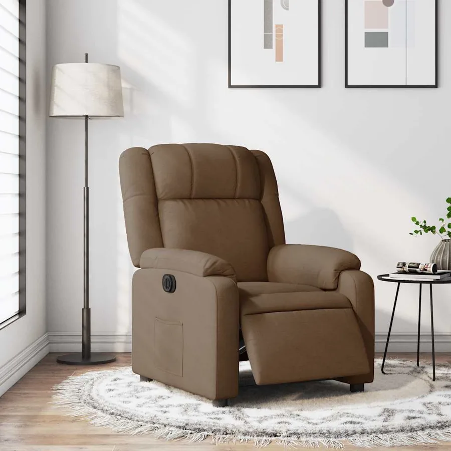 Fauteuil inclinable électrique Marron Tissu - 15