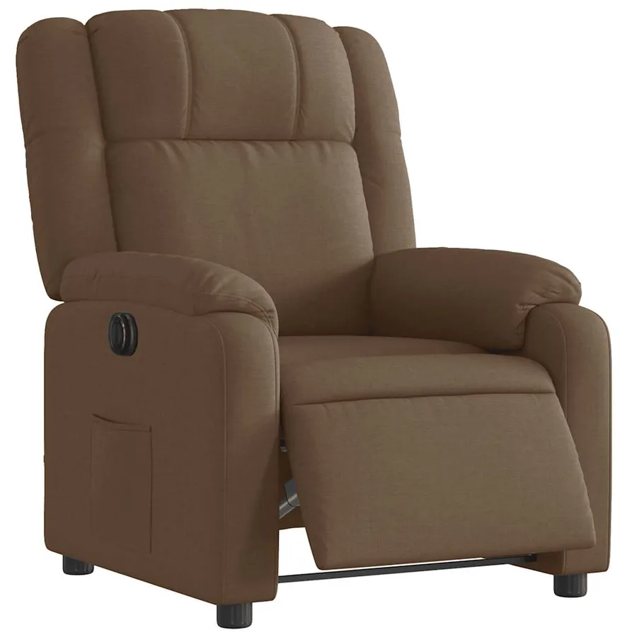 Fauteuil inclinable électrique Marron Tissu - 3