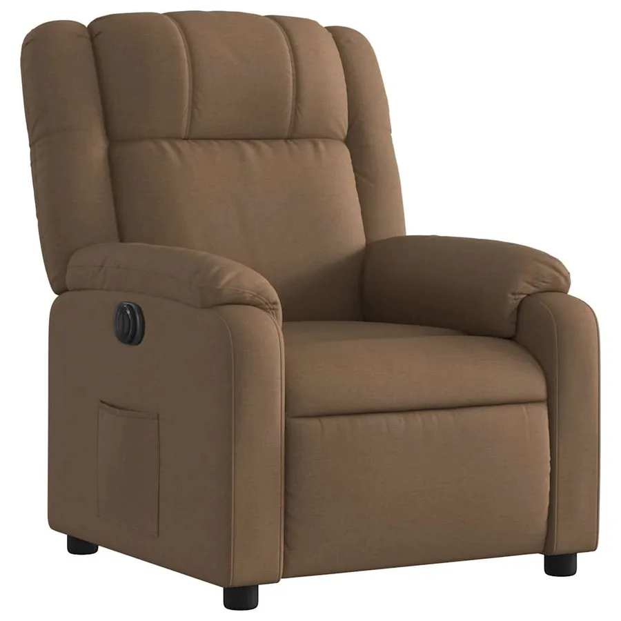Fauteuil inclinable électrique Marron Tissu - 4