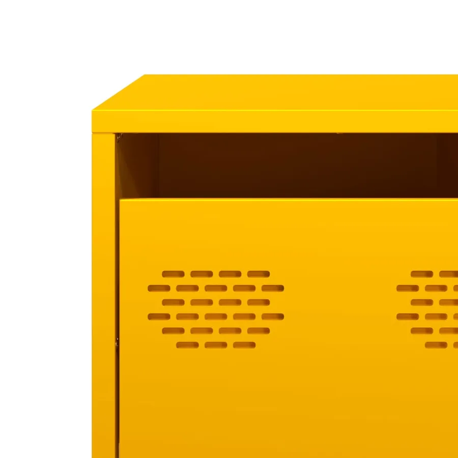 Meuble TV jaune moutarde 68x50x43,5 cm acier laminé à froid - 11