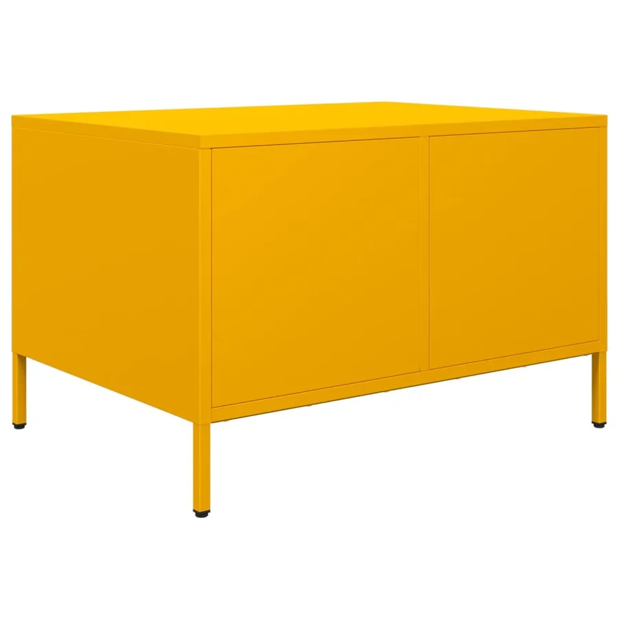 Meuble TV jaune moutarde 68x50x43,5 cm acier laminé à froid - 8