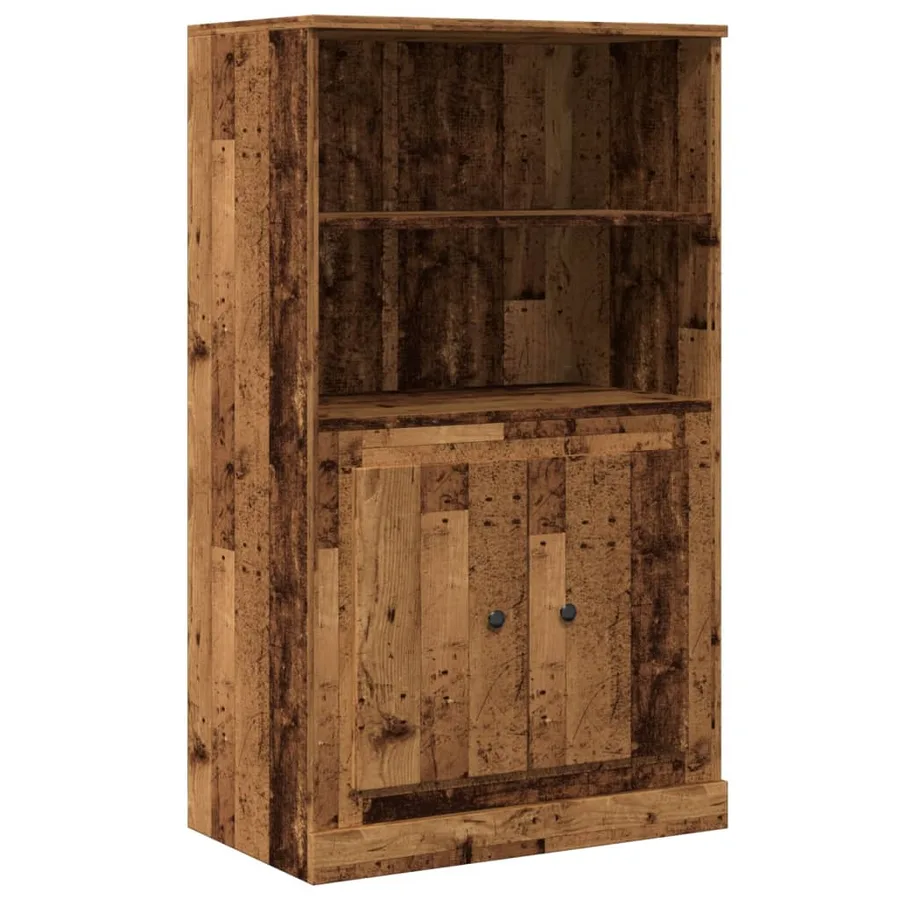 Buffet haut vieux bois 60x35,5x103,5 cm bois d'ingénierie - 2