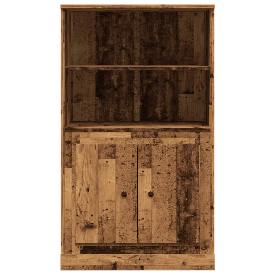 Buffet haut vieux bois 60x35,5x103,5 cm bois d'ingénierie - 5