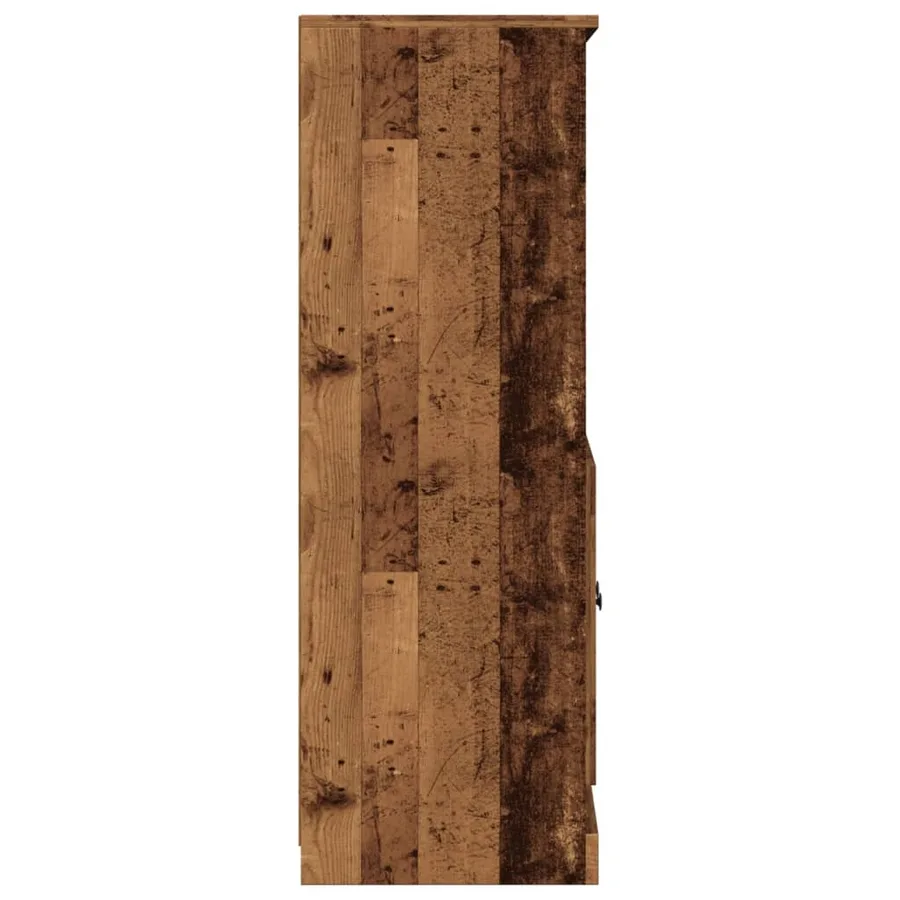 Buffet haut vieux bois 60x35,5x103,5 cm bois d'ingénierie - 6